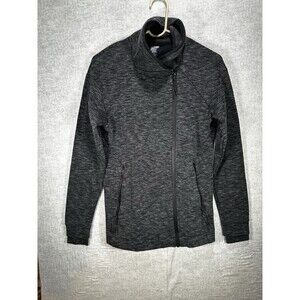 C9 Champion Women black heathered Full Zip Long Sleeve Pockets Size Small